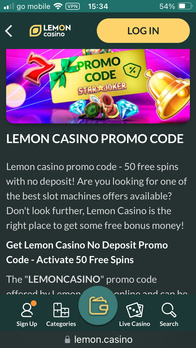 50 No Deposit Spins Lemon Casino