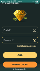 Registrering av Lemon Casino