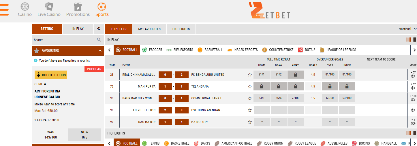 ZetBet Sports Betting