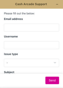 Cash Arcade Contact form